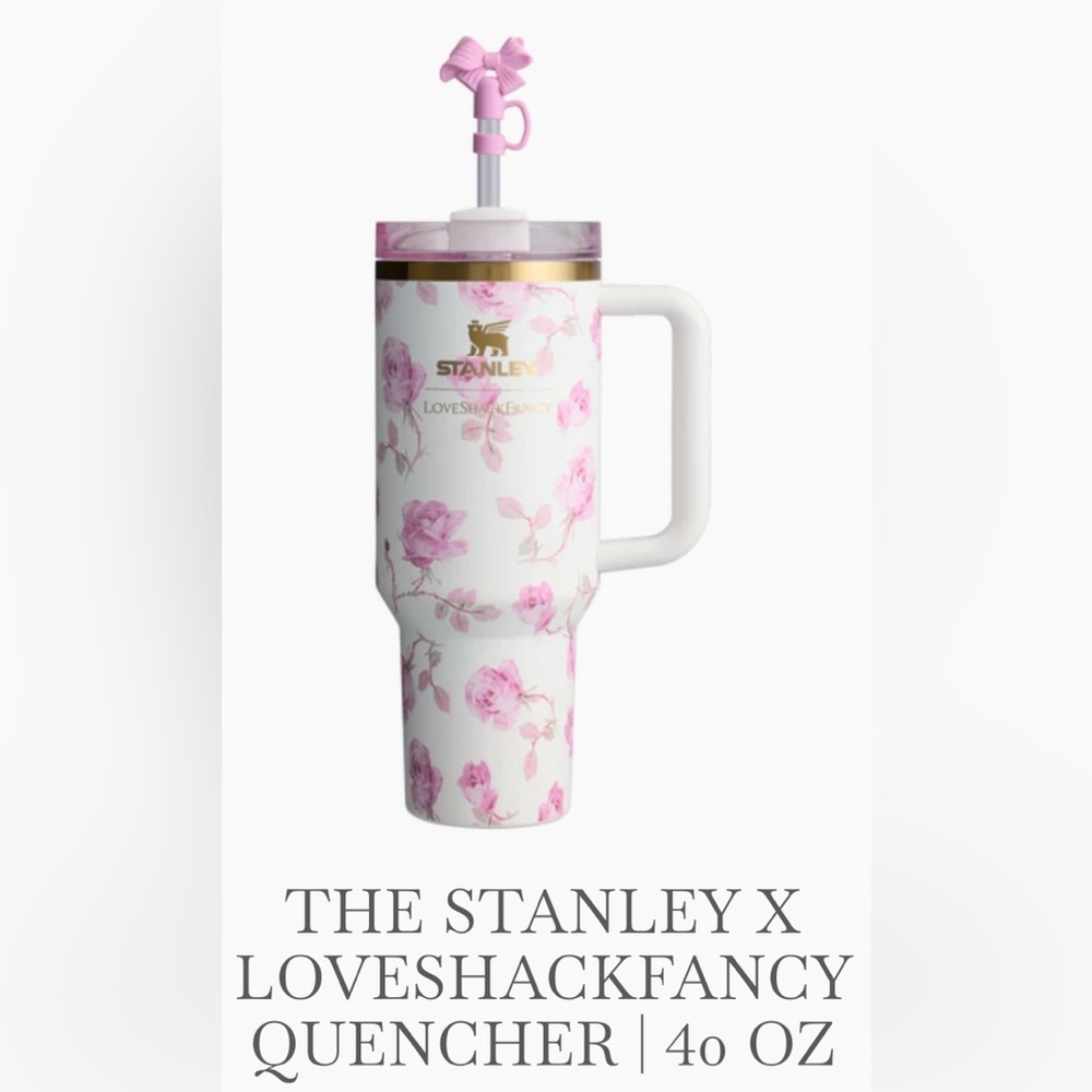 💗Love Shack Fancy x Stanley 40oz quencher tumbler ribbon Rosa new in box